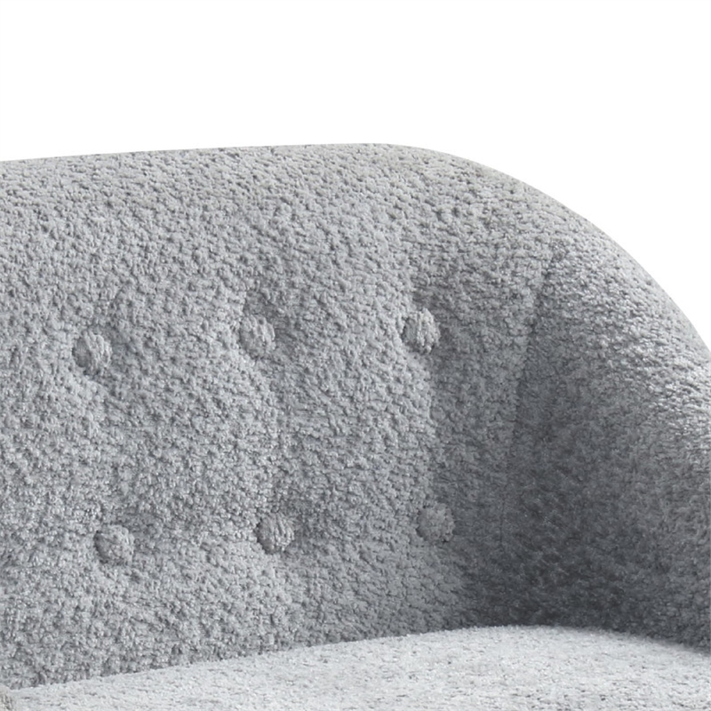 Aelia Kids Size Sofa Chair- Wood Legs- Gray Tufted Chenille 29 Inch