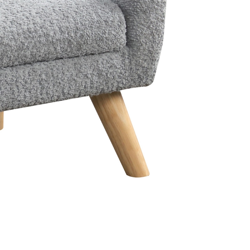 Aelia Kids Size Sofa Chair- Wood Legs- Gray Tufted Chenille 29 Inch