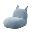 Wesie Deer Shaped Kids Chair- Sculpted Ear and Antlers- Blue Chenille