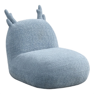Wesie Deer Shaped Kids Chair- Sculpted Ear and Antlers- Blue Chenille
