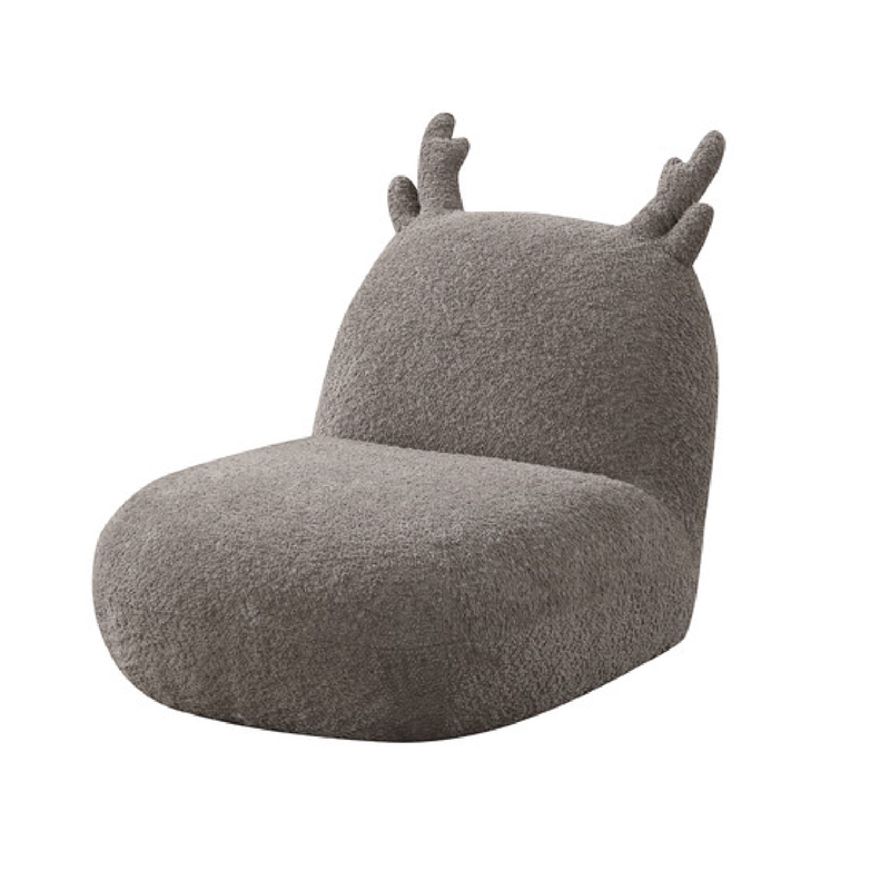 Wesie Deer Shaped Kids Chair- Sculpted Ear and Antlers- Brown Chenille