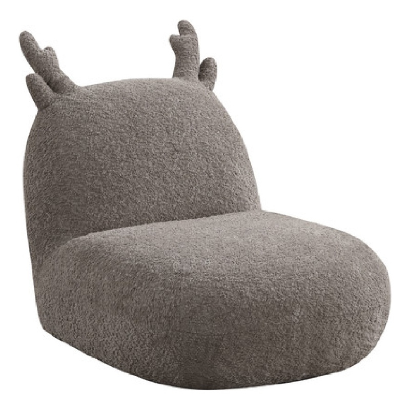 Wesie Deer Shaped Kids Chair- Sculpted Ear and Antlers- Brown Chenille