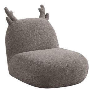 Wesie Deer Shaped Kids Chair- Sculpted Ear and Antlers- Brown Chenille