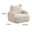 Raye Bear Shaped Kids Armchair with Black Legs- Beige Teddy Velvet