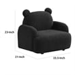 Raye Bear Shaped Kids Armchair with Black Legs- Black Teddy Velvet