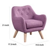 Binie Kids Chair w Wood Angled Legs- Pink Purple Button Tufted Linen