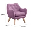 Binie Kids Chair w Wood Angled Legs- Pink Purple Button Tufted Linen