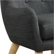 Binie Kids Chair with Wood Angled Legs- Gray Button Tufted Linen