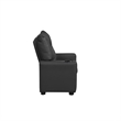 Chang Kids Recliner Chair- Built In Cupholder- Black Faux Leather