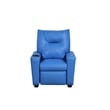 Chang Kids Recliner Chair- Built In Cupholder- Blue Faux Leather