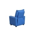 Chang Kids Recliner Chair- Built In Cupholder- Blue Faux Leather
