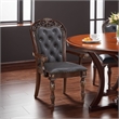 Nami Dining Armchair Set of 2- Traditional Carved Classy Cherry- Gray