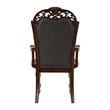 Nami Dining Armchair Set of 2- Traditional Carved Classy Cherry- Gray