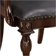Nami Dining Armchair Set of 2- Traditional Carved Classy Cherry- Gray