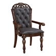 Nami Dining Armchair Set of 2- Traditional Carved Classy Cherry- Gray
