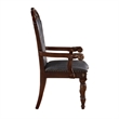 Nami Dining Armchair Set of 2- Traditional Carved Classy Cherry- Gray