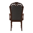 Nami Dining Armchair Set of 2- Traditional Carved Classy Cherry- Gray
