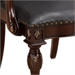 Nami Dining Armchair Set of 2- Traditional Carved Classy Cherry- Gray