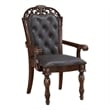 Nami Dining Armchair Set of 2- Traditional Carved Classy Cherry- Gray