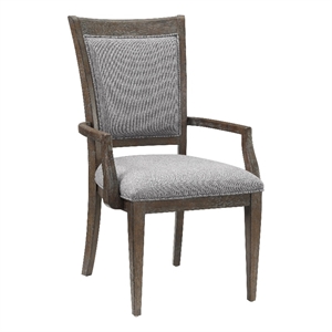 Koa Dining Armchair Set of 2- Padded Seat and Back- Driftwood Brown