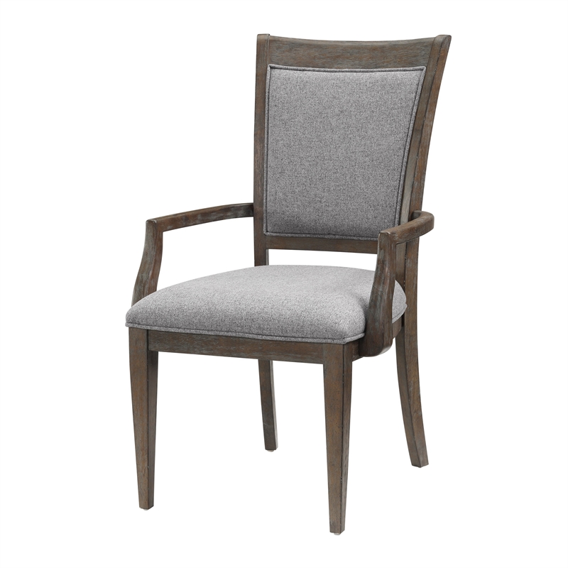Koa Dining Armchair Set of 2- Padded Seat and Back- Driftwood Brown