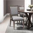 Koa Dining Armchair Set of 2- Padded Seat and Back- Driftwood Brown