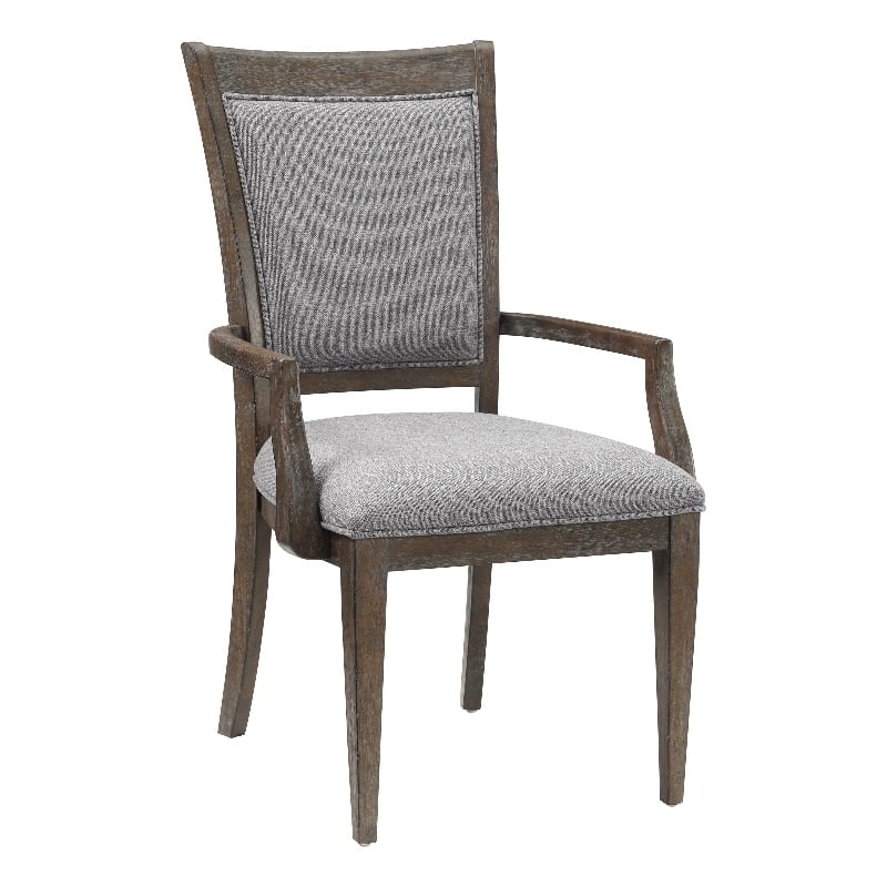 Koa Dining Armchair Set of 2- Padded Seat and Back- Driftwood Brown