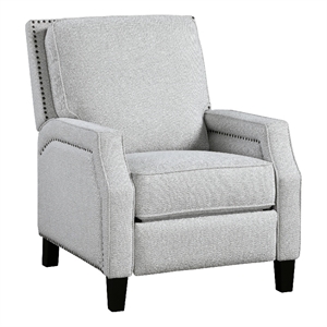 Berry Manual Push Back Recliner Chair- Gray Chenille Nailhead Trim