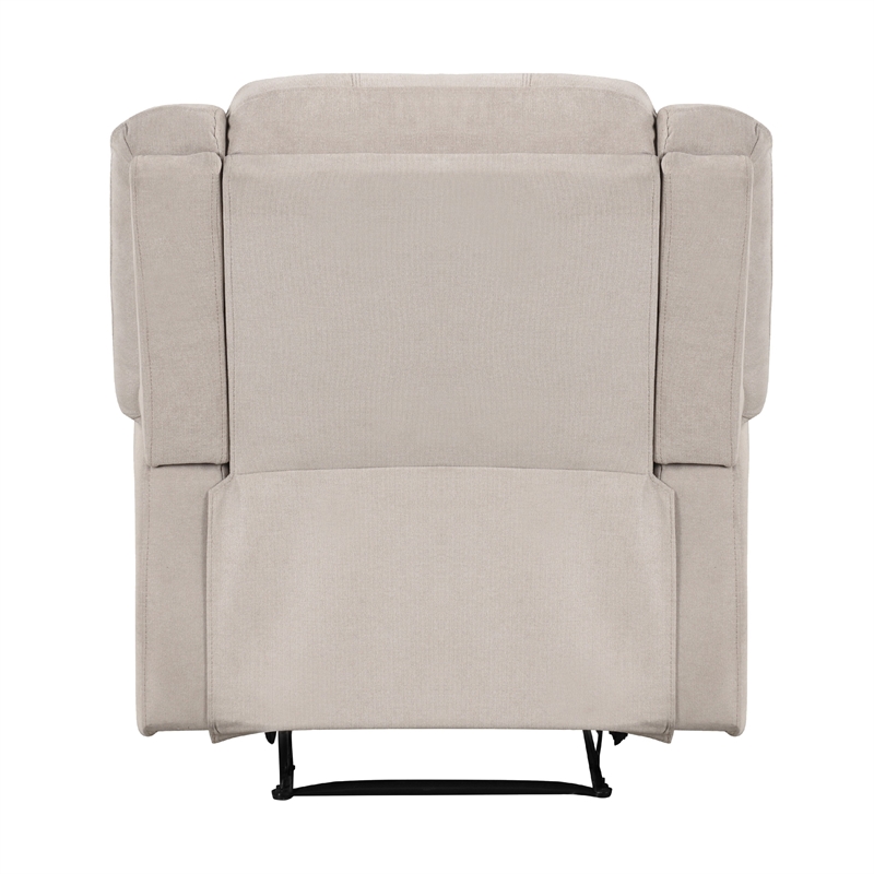Chris Manual Pull Tab Recliner Chair- Tufted Oatmeal Beige Polyester