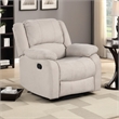 Chris Manual Pull Tab Recliner Chair- Tufted Oatmeal Beige Polyester