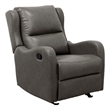 Kim Manual Glider Recliner Chair- Tab Pull- Dark Gray Faux Leather