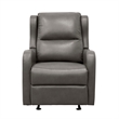 Kim Manual Glider Recliner Chair- Tab Pull- Dark Gray Faux Leather