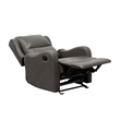 Kim Manual Glider Recliner Chair- Tab Pull- Dark Gray Faux Leather