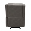 Kim Manual Glider Recliner Chair- Tab Pull- Dark Gray Faux Leather