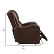 Kim Manual Recliner Chair with Tab Pull- Dark Brown Faux Leather