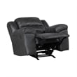 Henry Manual Rocker Recliner Chair in Pillow Tufted Black Microfiber