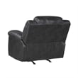 Henry Manual Rocker Recliner Chair in Pillow Tufted Black Microfiber
