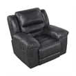 Henry Manual Rocker Recliner Chair in Pillow Tufted Black Microfiber