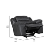 Henry Manual Rocker Recliner Chair in Pillow Tufted Black Microfiber