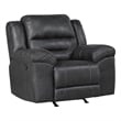 Henry Manual Rocker Recliner Chair in Pillow Tufted Black Microfiber