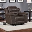 Henry Manual Rocker Recliner Chair- Pillow Tuft Dark Brown Microfiber