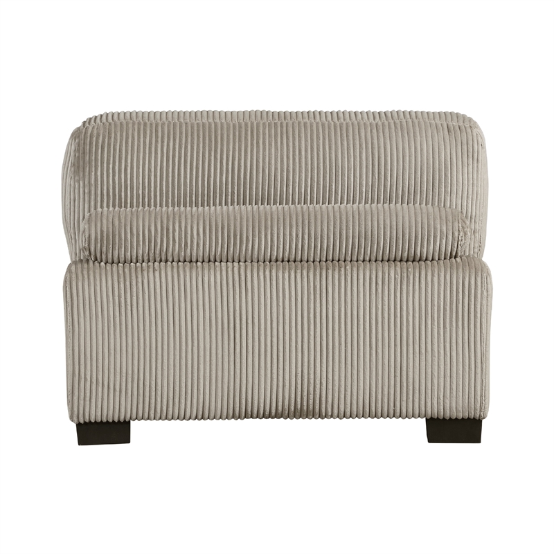 Rix Modular Armless Chair- Lumbar Pillow- Taupe Gray Corduroy- 45 Inch