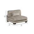 Rix Modular Armless Chair- Lumbar Pillow- Taupe Gray Corduroy- 45 Inch