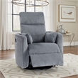 Rix Manual Swivel Glider Recliner Chair- 2 Pillows- Gray Corduroy