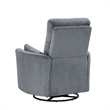 Rix Manual Swivel Glider Recliner Chair- 2 Pillows- Gray Corduroy