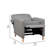 Tory Manual Push Back Recliner Chair- Light Gray- Natural Brown Wood