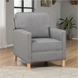 Tory Manual Push Back Recliner Chair- Light Gray- Natural Brown Wood