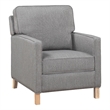 Tory Manual Push Back Recliner Chair- Light Gray- Natural Brown Wood