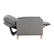 Tory Manual Push Back Recliner Chair- Light Gray- Natural Brown Wood