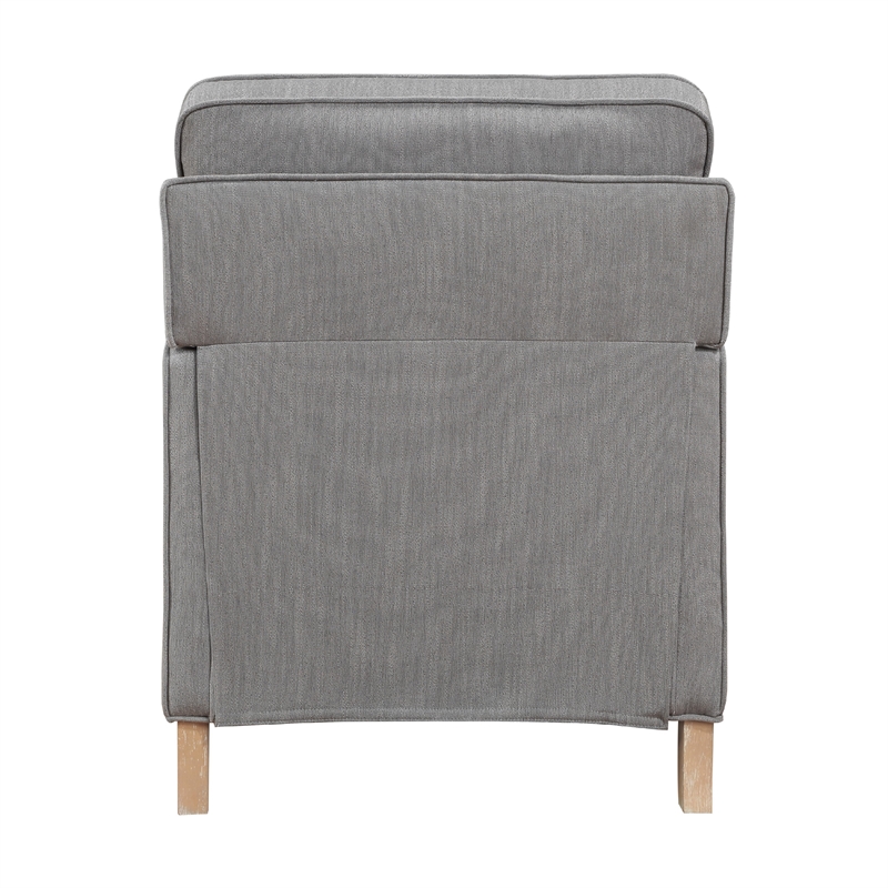 Tory Manual Push Back Recliner Chair- Light Gray- Natural Brown Wood